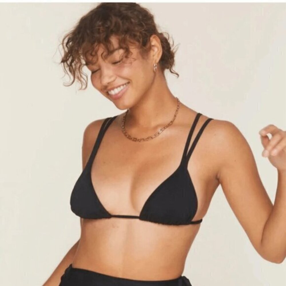 Andie Swim x Demi Moore The Cannes Bikini Top in Black Size XXL NWT